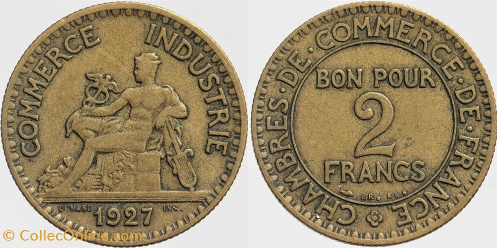 F-267 - Domard - 2 frs. - 1927 monnaies monde france f 267 domard 2 frs 1927