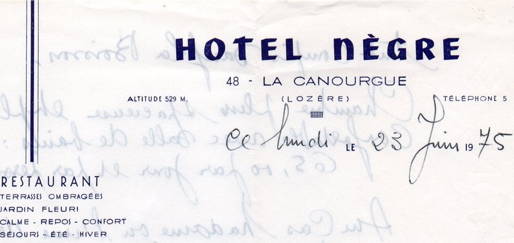 documents anciens factures commerciaux negre 1975