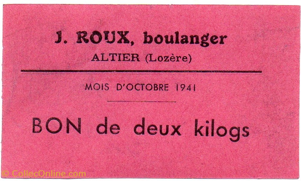 billets europe france bon de 2 kilogs altier lozere