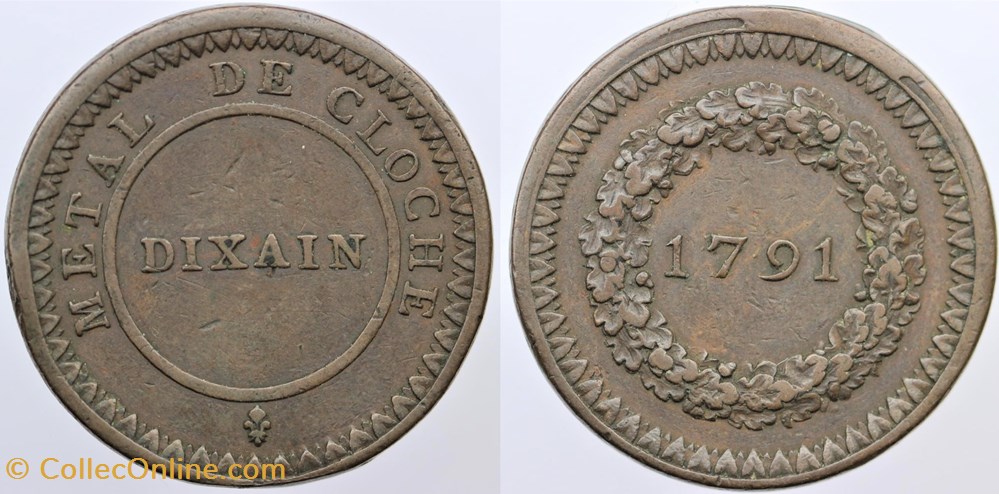 1791 - Constitution - Dixain de Rochon monnaies monde france 1791 constitution dixain de rochon