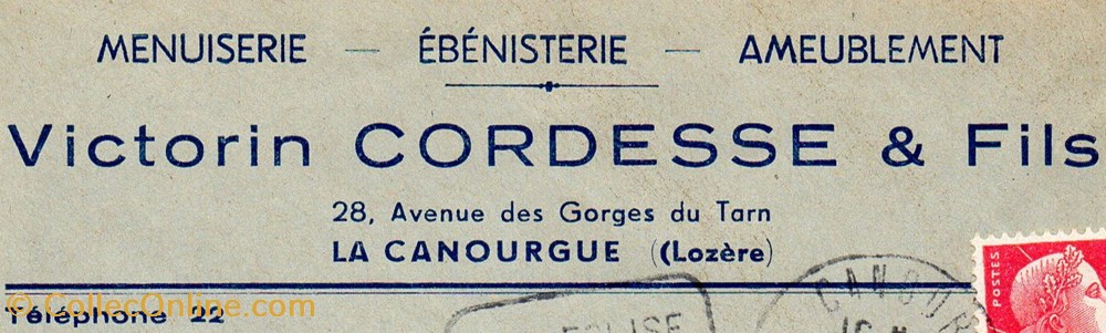 Cordesse Victorin & Fils (1955) documents anciens factures commerciaux cordesse victorin fils 1955