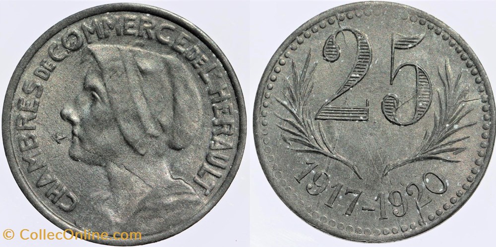 monnaies monde france 34 herault c c 25 centimes