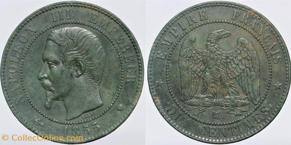 F-133 - Second Empire - 10 centimes - 1855 MA ancre monnaies monde france f 133 second empire 10 centimes 1855 ma ancre
