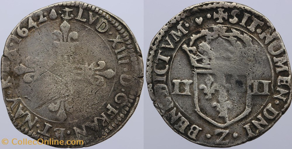 monnaies europe medievale a france royales dy 1332b louis xiii 1 4 ecu 1642 grenoble