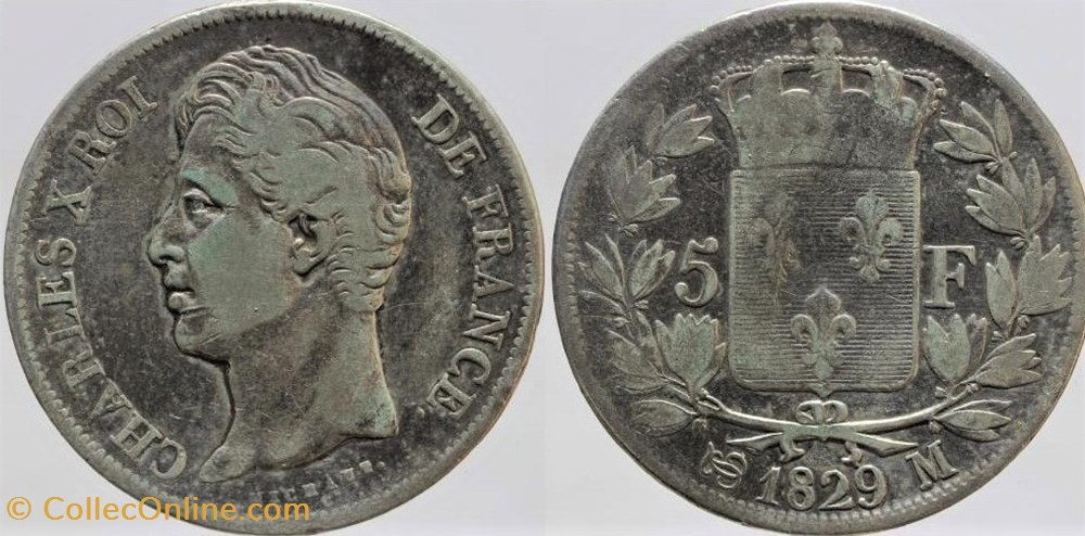 F-311 - Charles X - 5 francs - 1829 Toulouse monnaies monde france f 311 charles x 5 francs 1829 toulouse