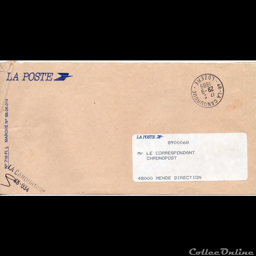 marque postale europe france 1989 type a9 48 la canourgue la canourgue 48 034