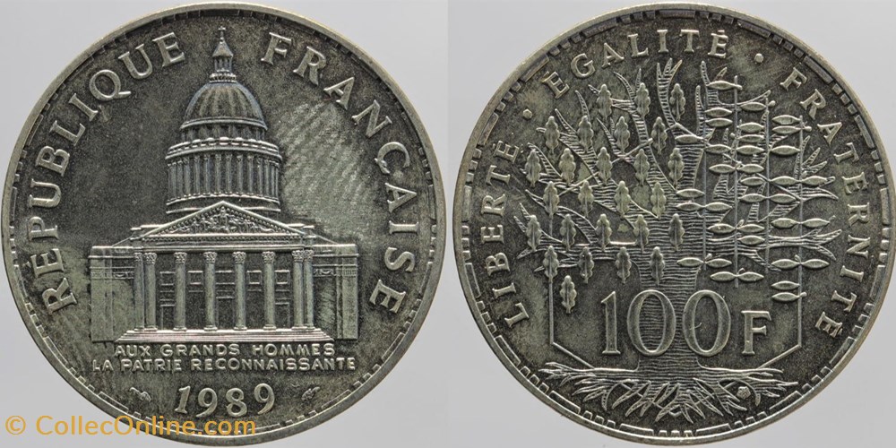 F-451 - Panthéon - 100 fr. - 1989 monnaies monde france f 451 pantheon 100 fr 1989