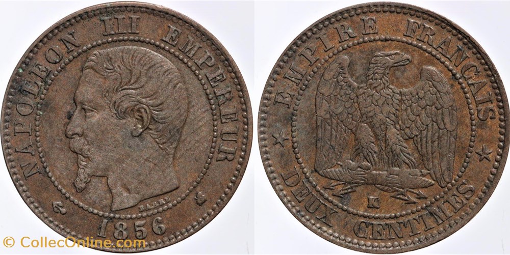 F-107 - Second Empire - 2 centimes - 1856 K monnaies monde france f 107 second empire 2 centimes 1856 k