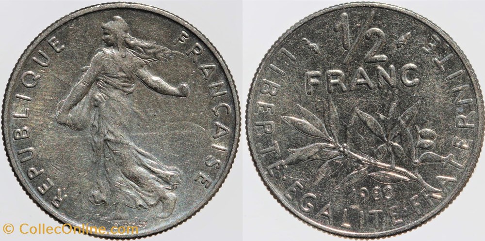 F-198 - Roty - 1/2 fr. - 1983 monnaies monde france f 198 roty 1 2 fr 1983