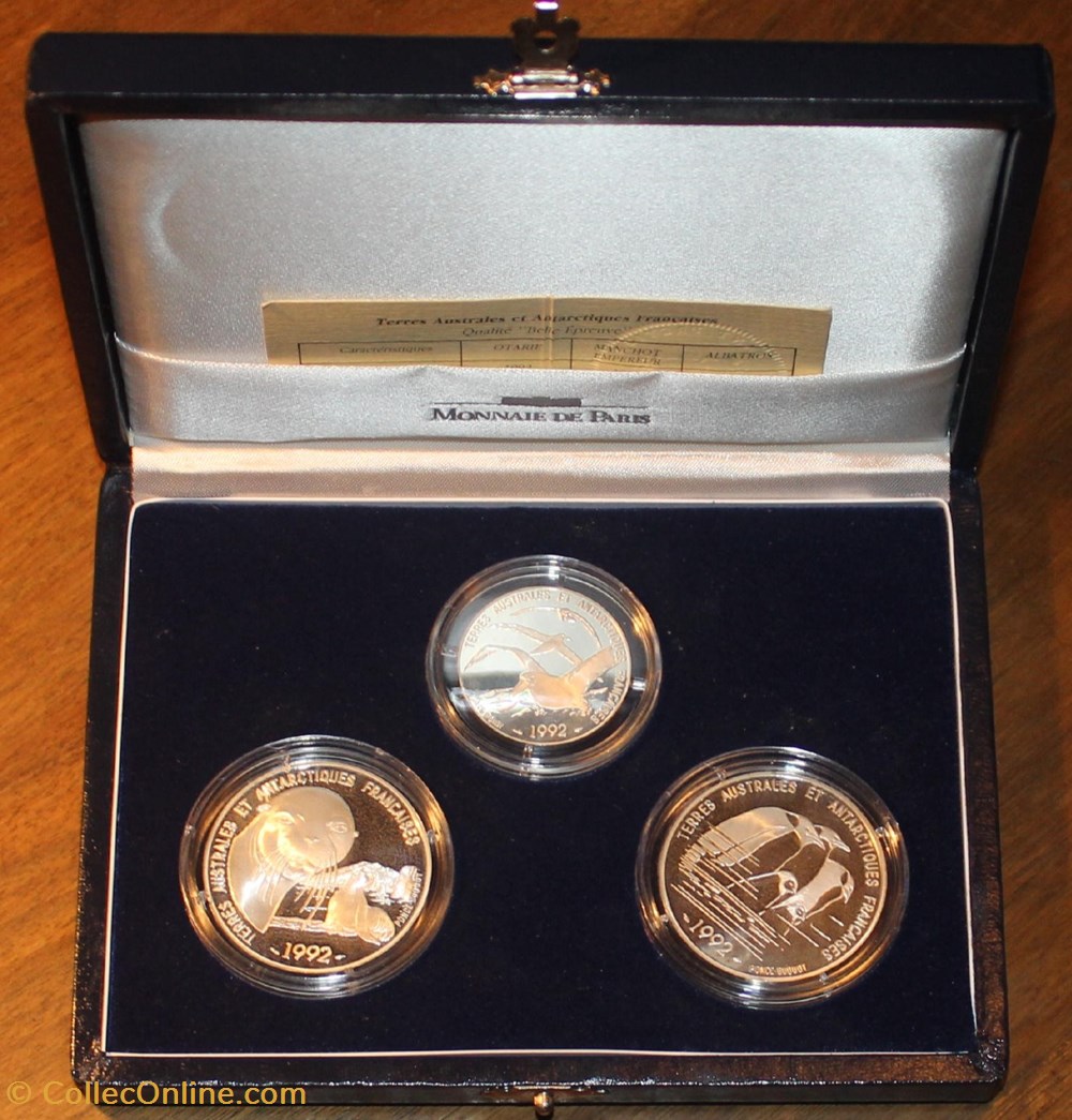 monnaies monde france 1992 coffret terres australes argent b e