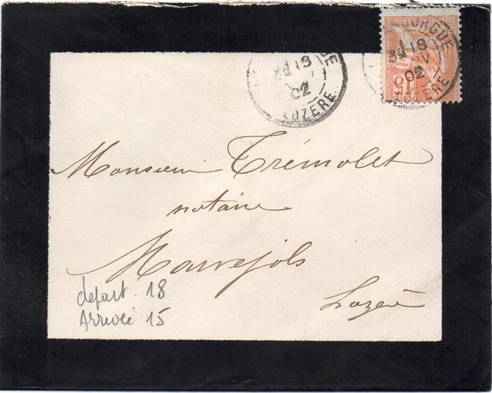 1902 - Cachets type A2 documents anciens marques postales europe 1902 cachets type a2