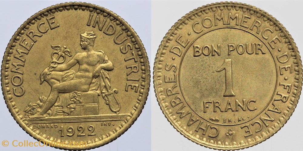 F-218 - Domard - 1 fr. - 1922 monnaies monde france f 218 domard 1 fr 1922