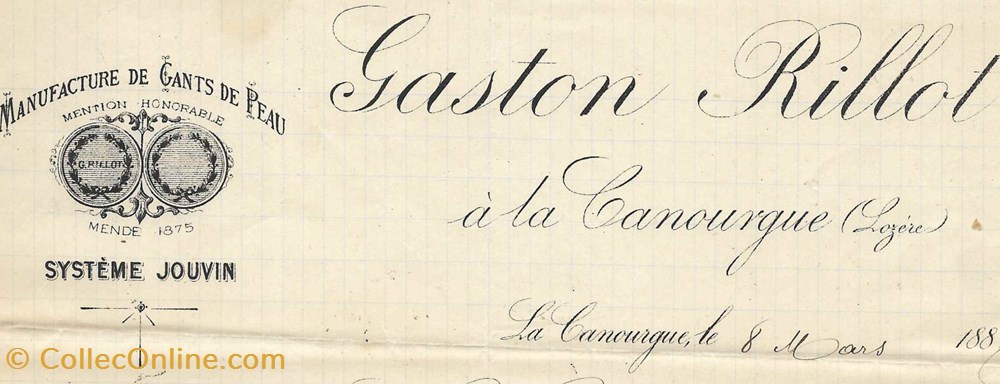 vieux papiers factures documents commerciaux rillot gaston 1887