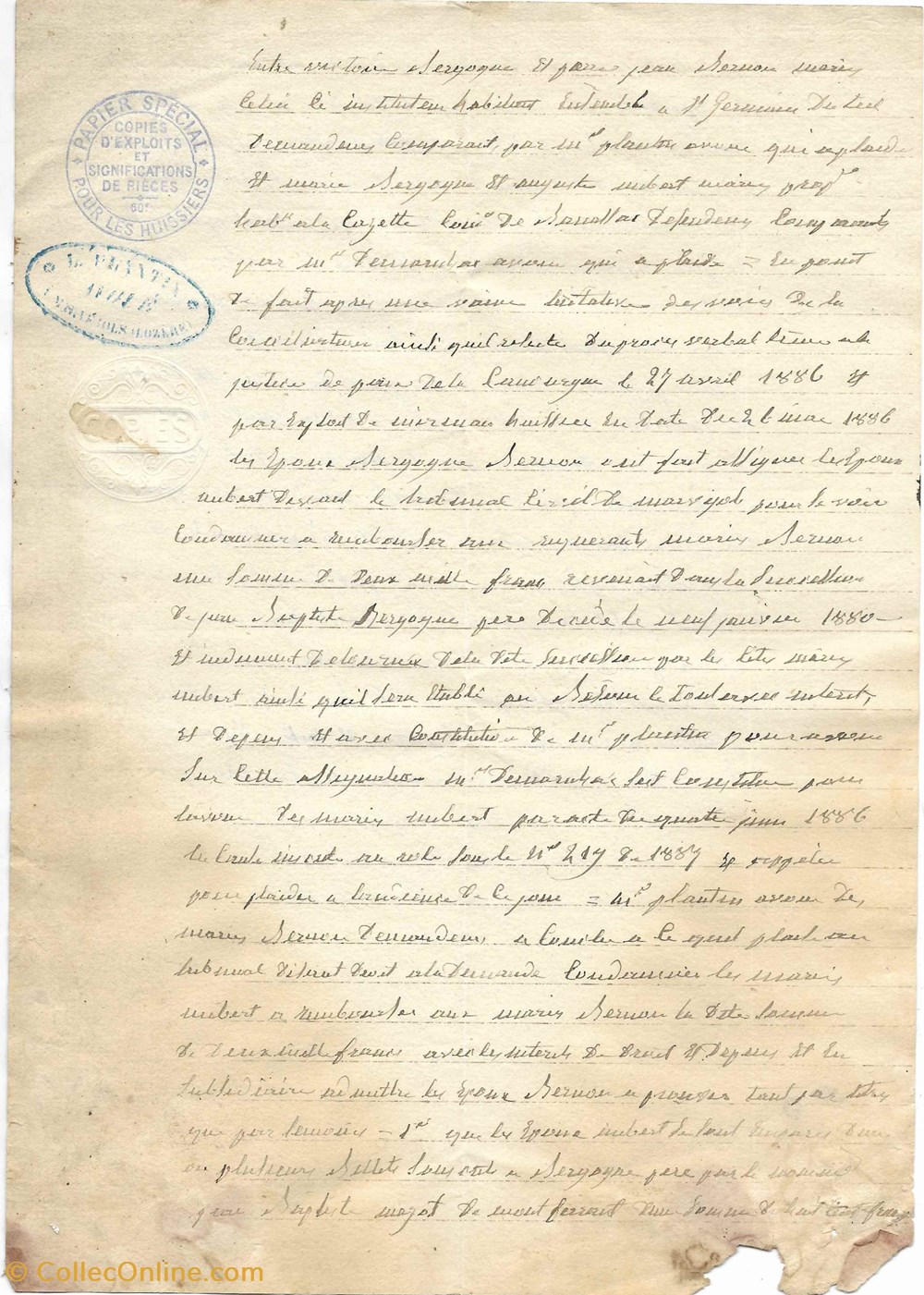 1886 - Extraits des minutes de greffe documents anciens autres 1886 extraits des minutes de greffe