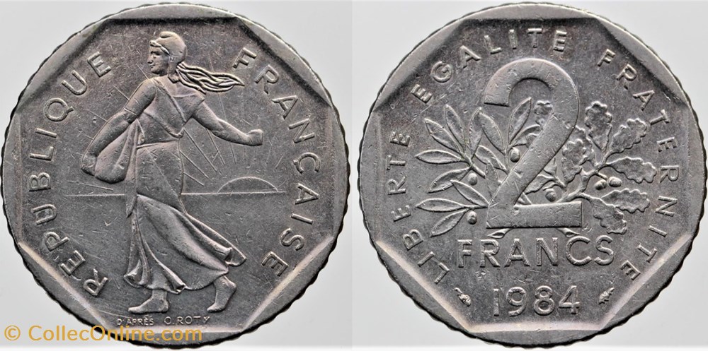 monnaies monde france f 272 roty 2 frs 1984