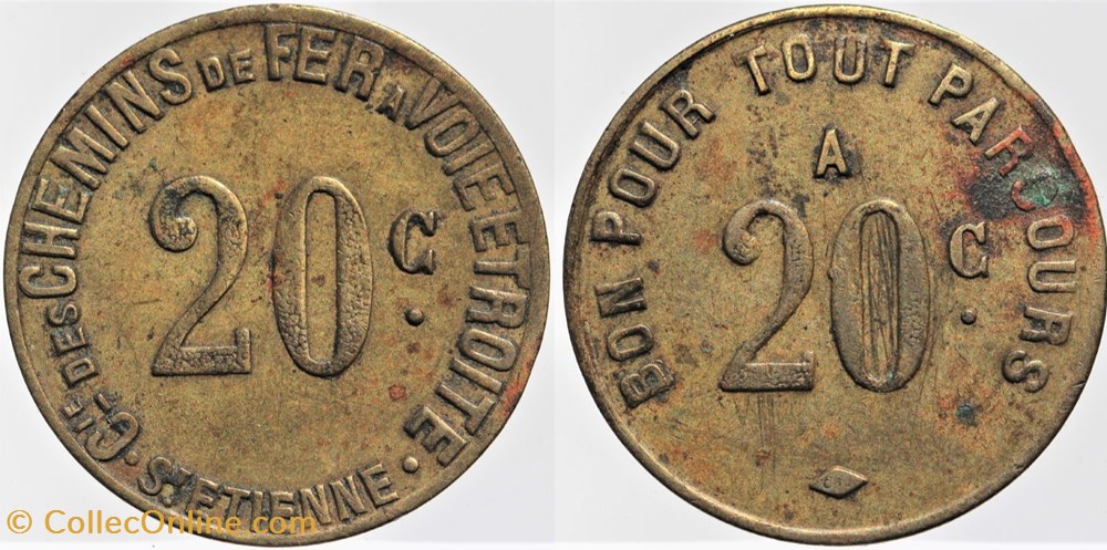 42 - St-Etienne - C.C.F. - 20 centimes monnaies monde france 42 st etienne c c f 20 centimes
