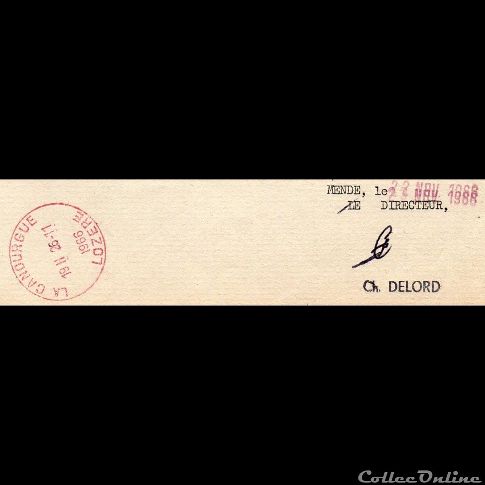 1966 - Cachets type A5 rouge sur document marque postale europe france 1966 cachets type a5 rouge sur document