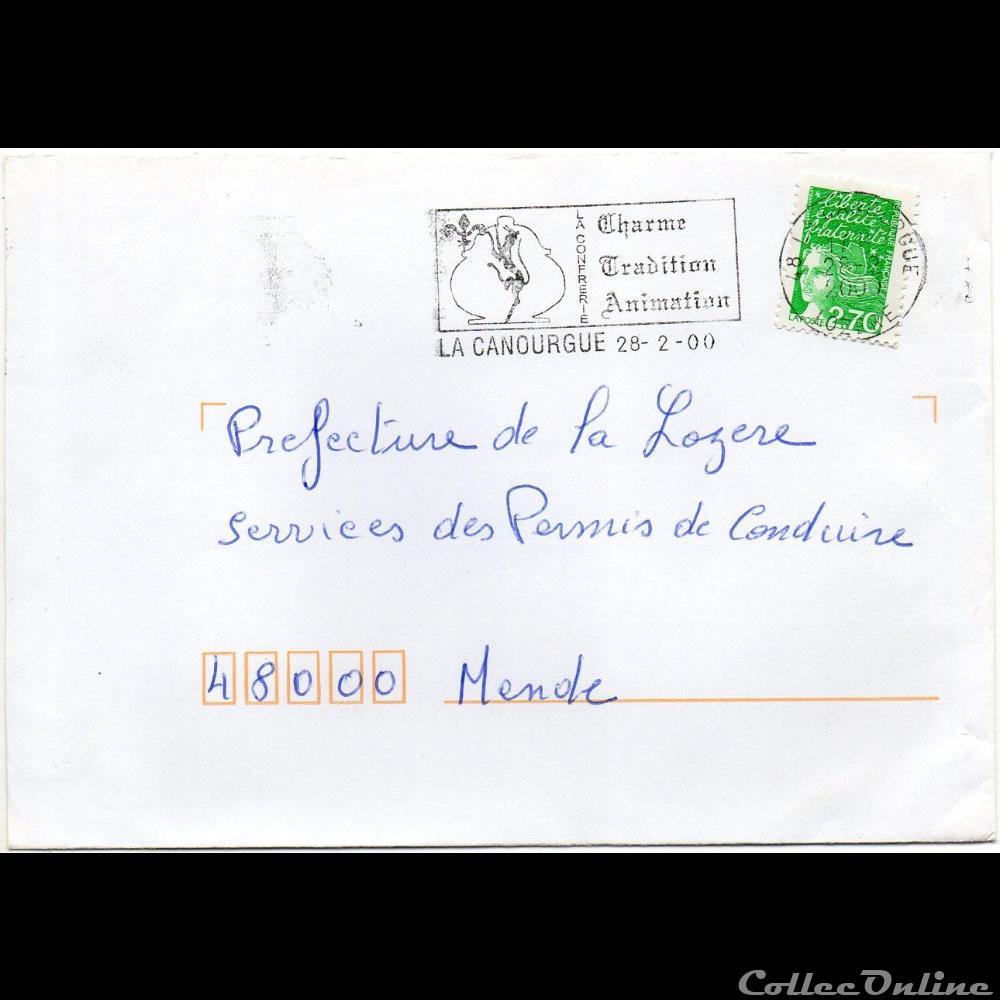 marque postale europe france 2000 la canourgue charme tradition animation