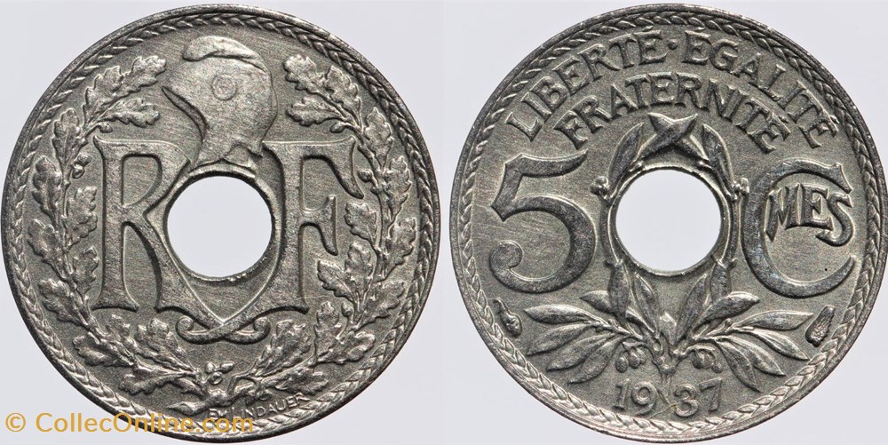 monnaies monde france f 122 lindauer 5 c 1937