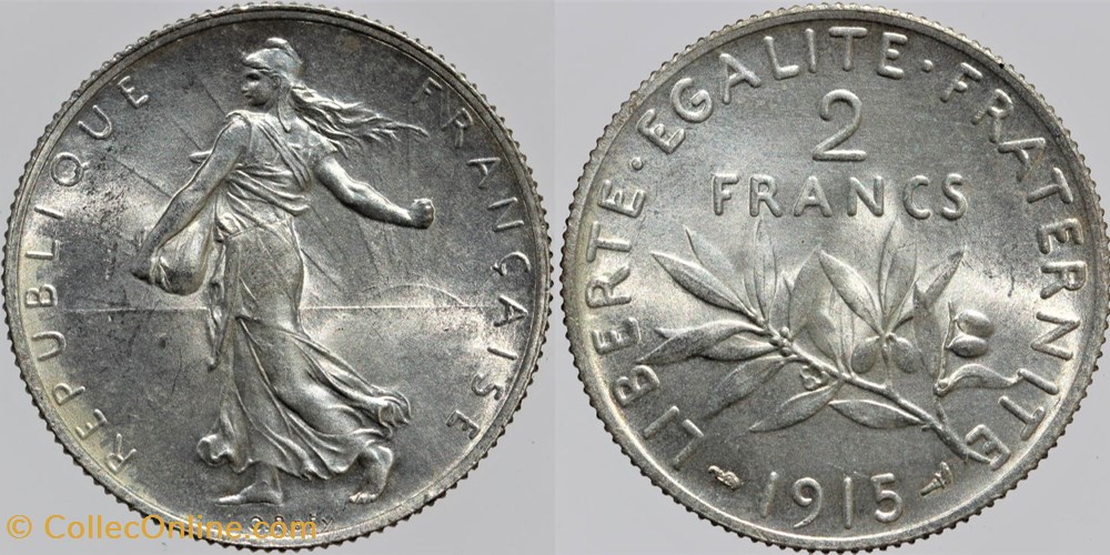 monnaies monde france f 266 roty 2 frs 1915