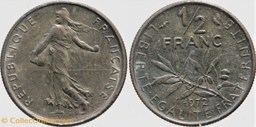 F-198 - Roty - 1/2 fr. - 1972 monnaies monde france f 198 roty 1 2 fr 1972