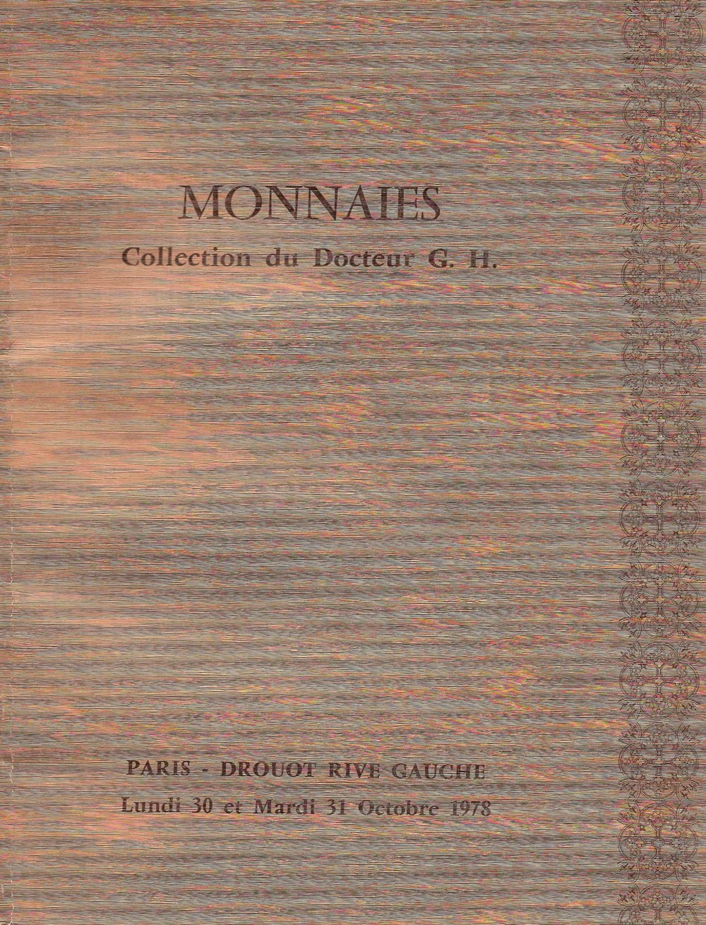 1978 - Vente Drouot, Docteur G.H. monnaies livres ouvrages ventes 1978 vente drouot docteur g h