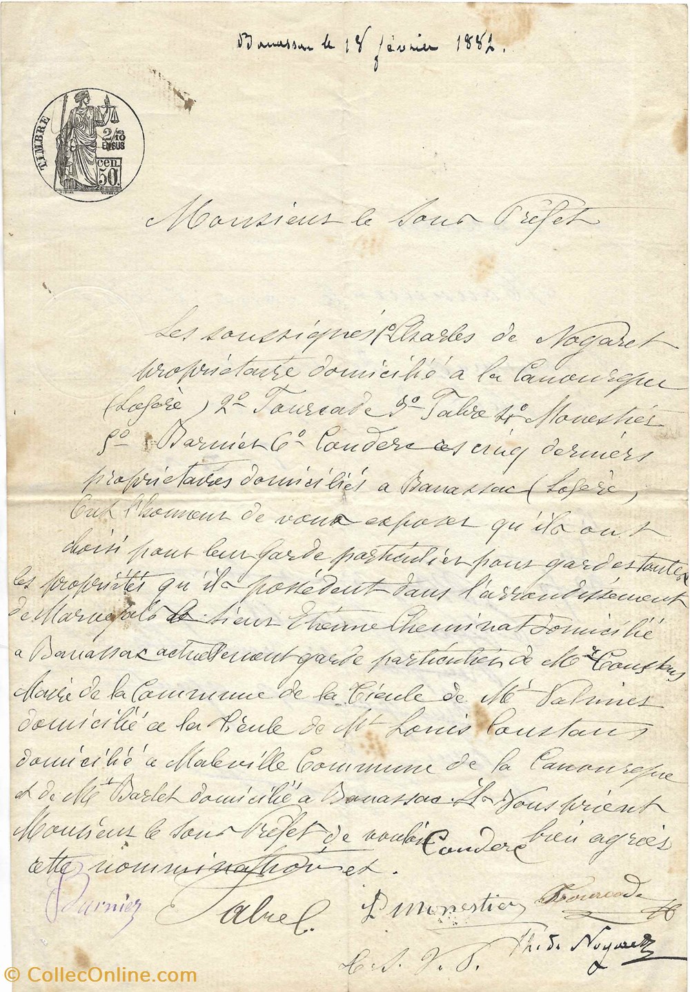 1882 - Nomination d'un garde champêtre documents anciens autres 1882 nomination un garde champetre