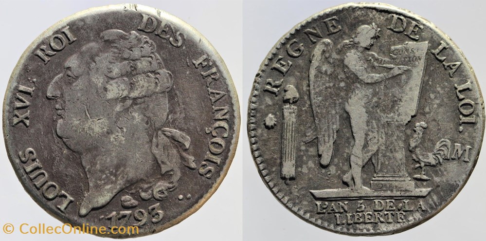 monnaies europe medievale a france royales r 46 louis xvi ecu 1793 toulouse