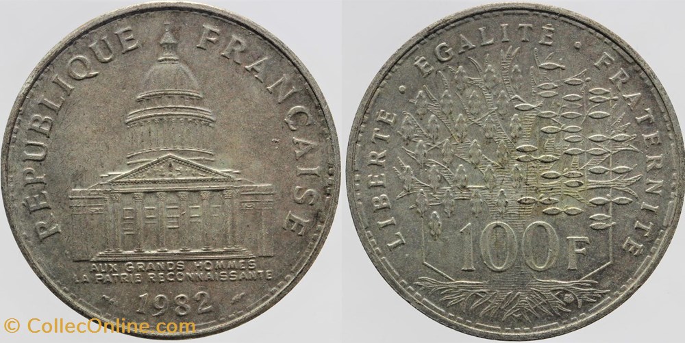 F-451 - Panthéon - 100 fr. - 1982 fausse monnaies monde france f 451 pantheon 100 fr 1982 fausse