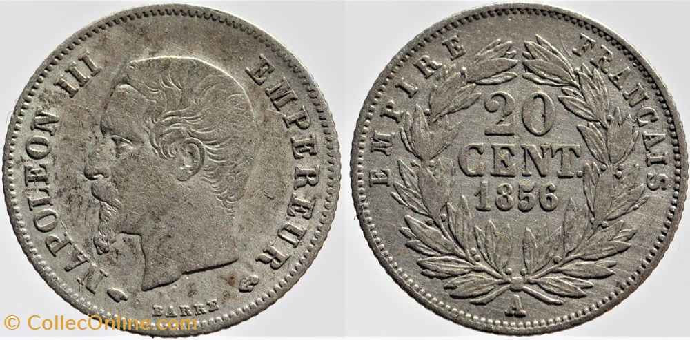 F-148 - Second Empire - 20 centimes - 1856 A monnaies monde france f 148 second empire 20 centimes 1856 a