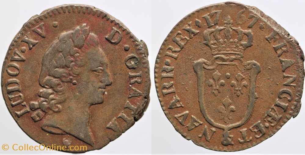 monnaies europe medievale france royales dy 1697 louis xv 1 2 sol 1767 aix
