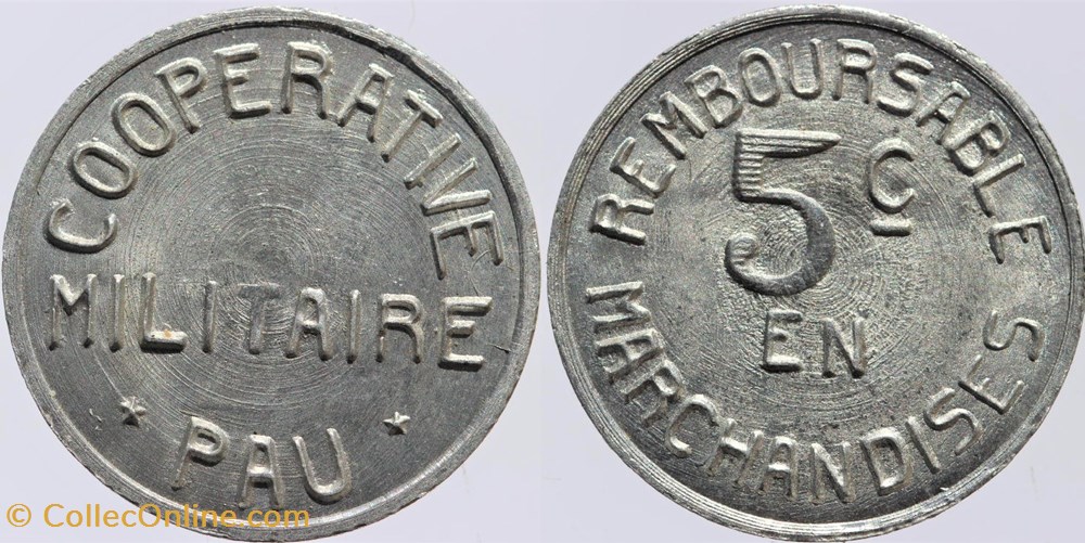 64 - Pau - Coopérative - 5 centimes monnaies monde france 64 pau cooperative 5 centimes