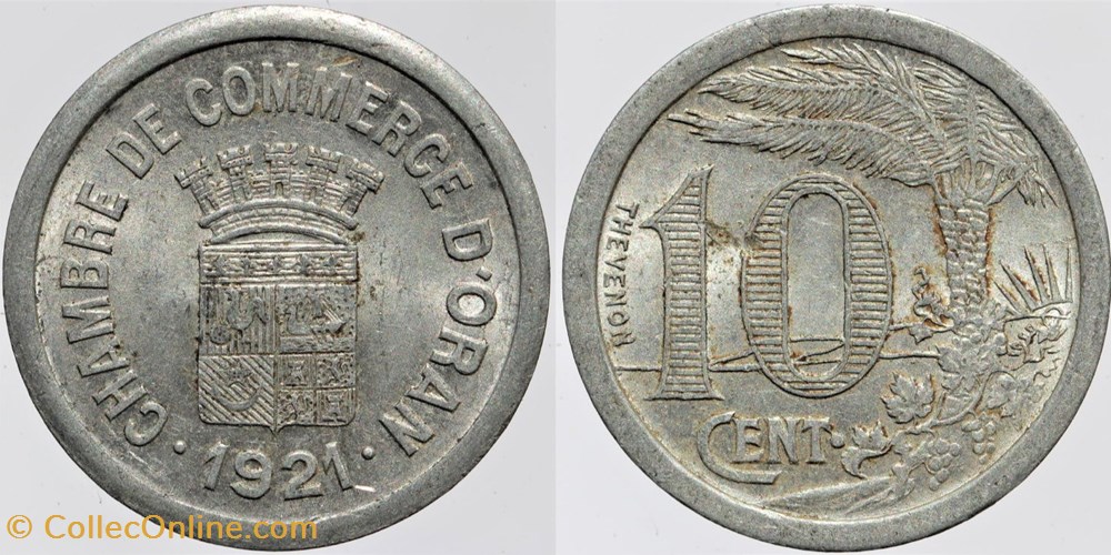 Algérie - Oran - C.C. - 10 centimes monnaies colonies francaises algerie oran c c 10 centimes