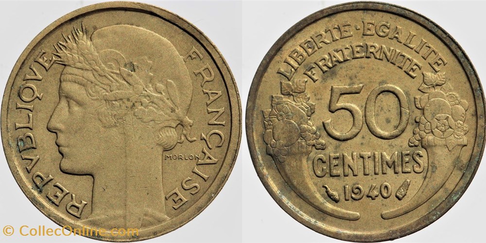 F-192 - Morlon - 50 c. - 1940 monnaies monde france f 192 morlon 50 c 1940