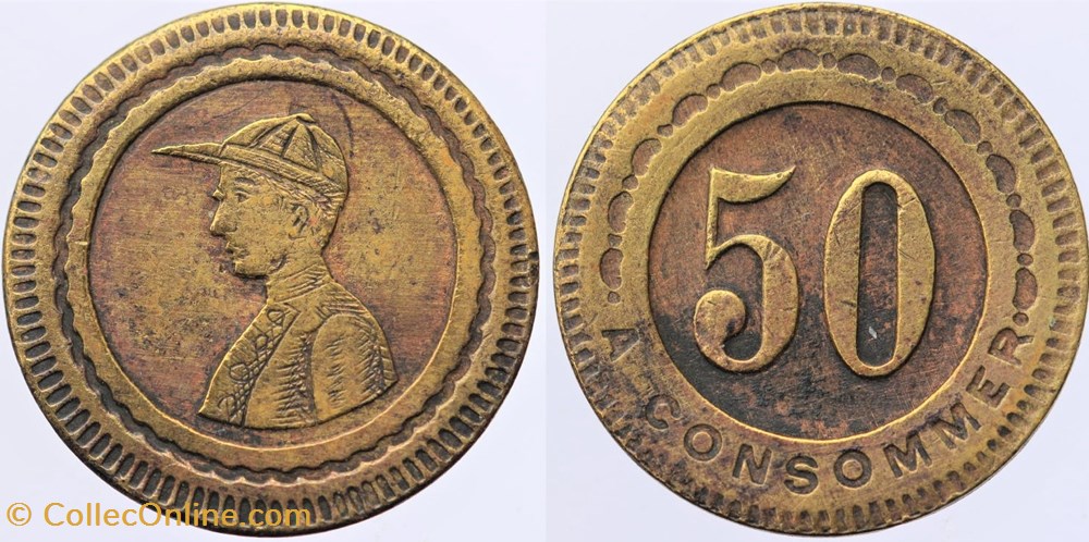Jeton à consommer - 50 centimes monnaies monde france jeton a consommer 50 centimes