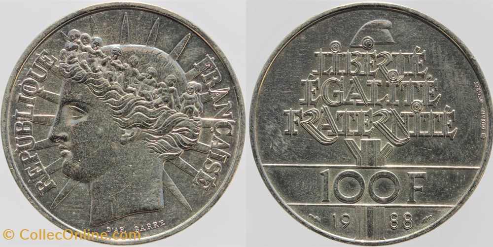 F-456 - Fraternité - 100 fr. - 1988 monnaies monde france f 456 fraternite 100 fr 1988