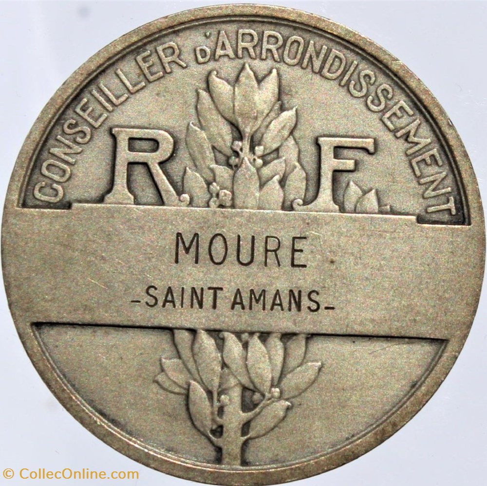 1950 (vers) - Conseiller d'arrondissement 3 medailles france 1950 vers conseiller arrondissement