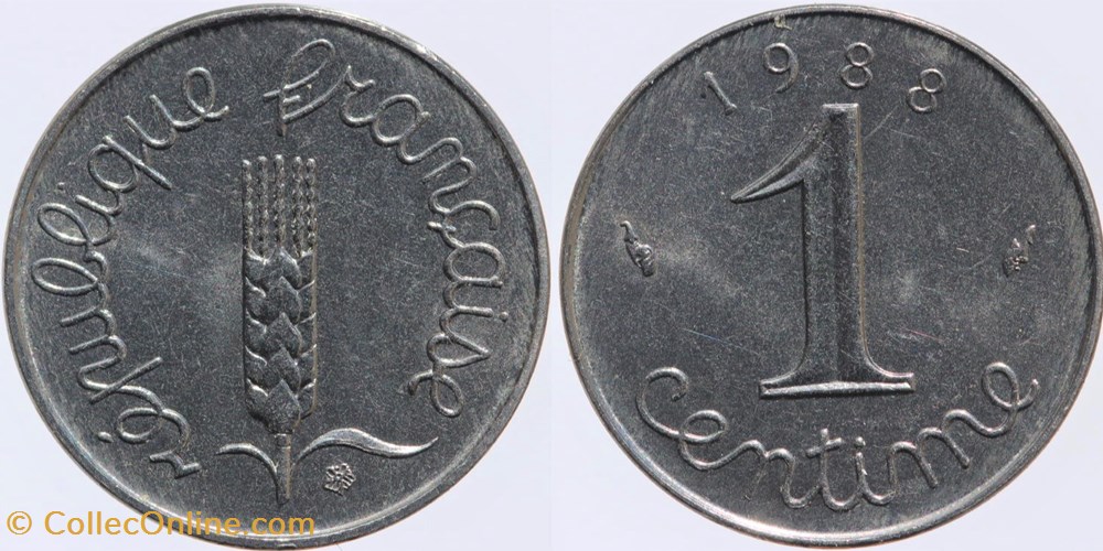 F-106 - Epi - 1 c. - 1988 monnaies monde france f 106 epi 1 c 1988