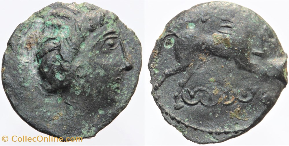 Arvernes / Gabales - Bronze CALLIIDV à l'X monnaies antiques av jc ap celtes arvernes gabales bronze calliidv a x