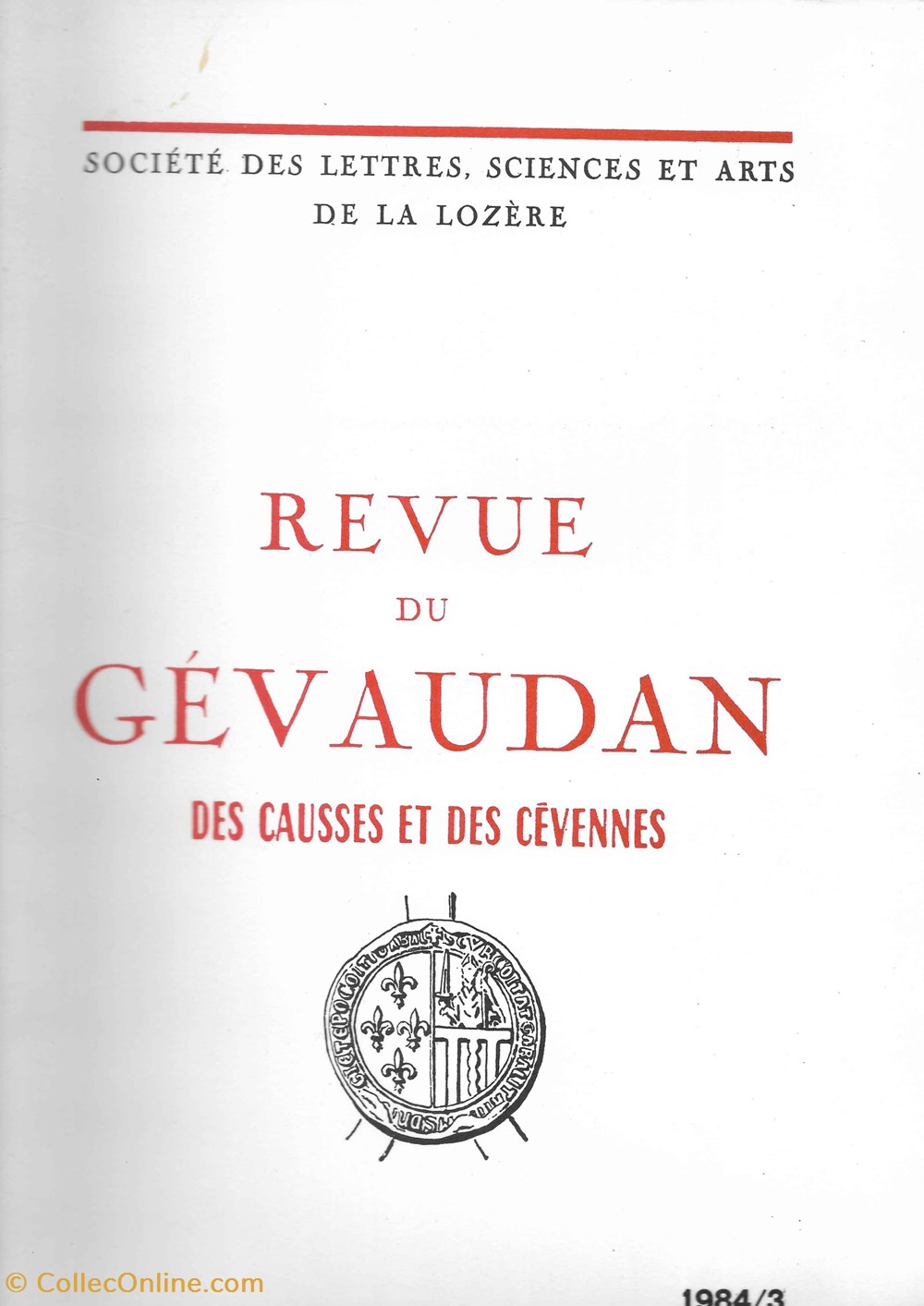 1984 - Revue du Gévaudan des Causses et des Cévennes livres bd revues 1984 revue du gevaudan des causses et des cevennes