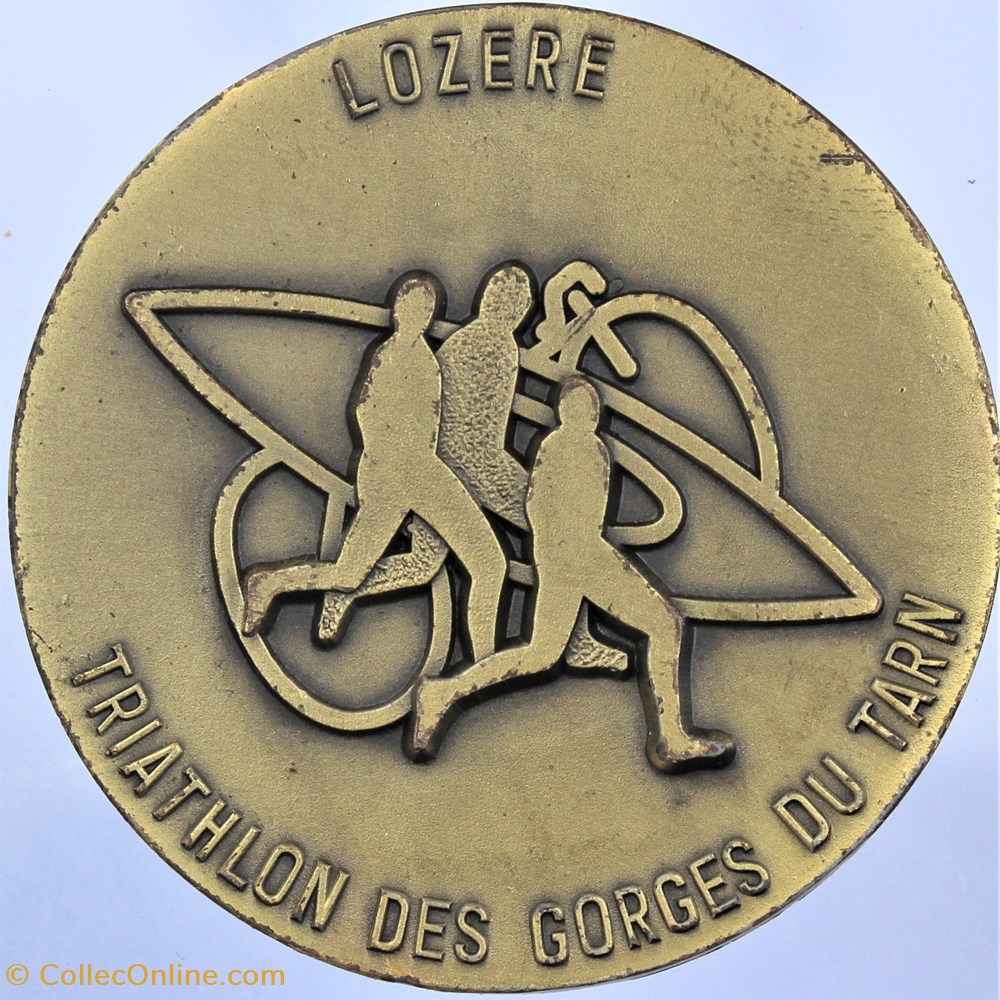 1986 (vers)- Triathlon des Gorges du Tarn 3 medailles france 1986 vers triathlon des gorges du tarn