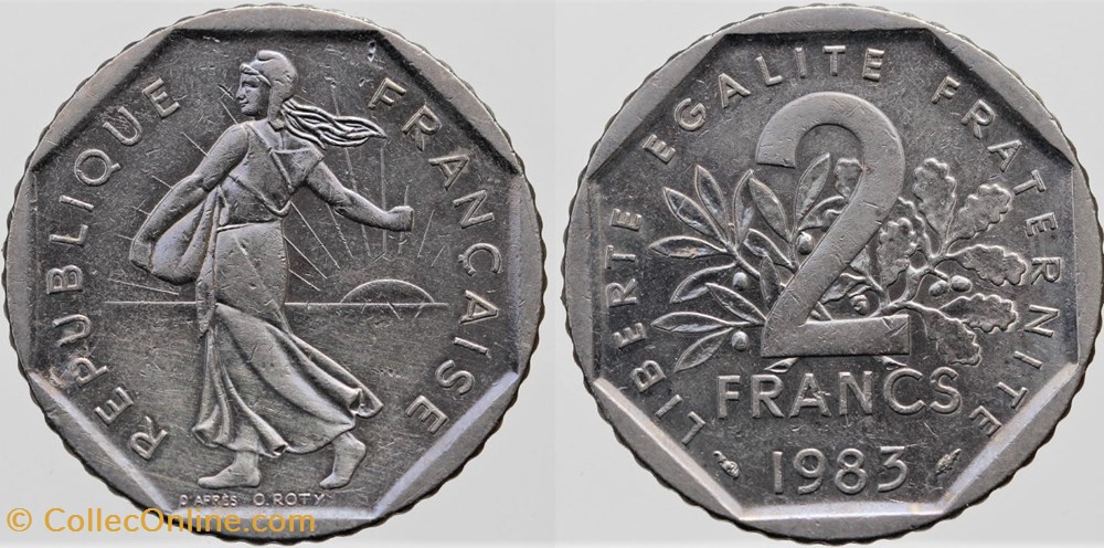 monnaies monde france f 272 roty 2 frs 1983