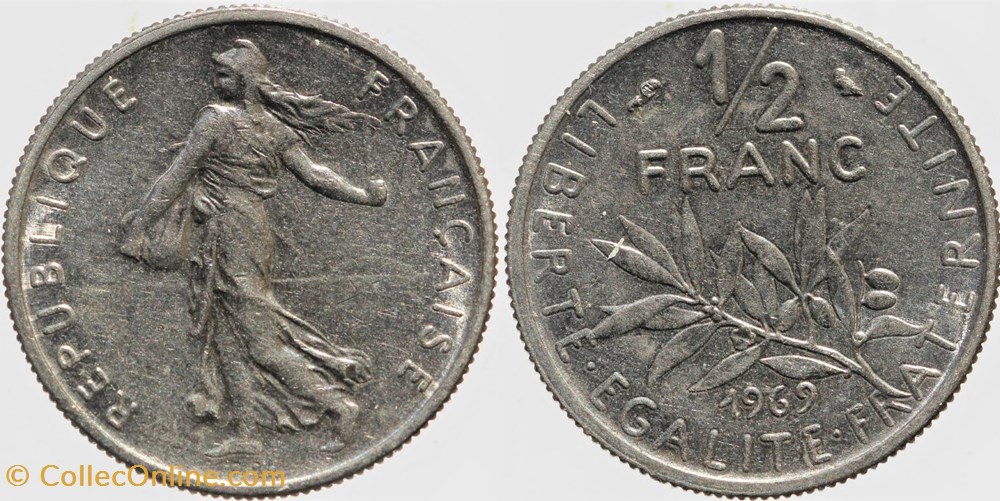 F-198 - Roty - 1/2 fr. - 1969 monnaies monde france f 198 roty 1 2 fr 1969
