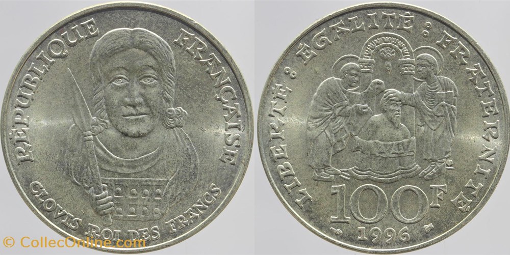 F-464 - Clovis - 100 fr. - 1996 monnaies monde france f 464 clovis 100 fr 1996