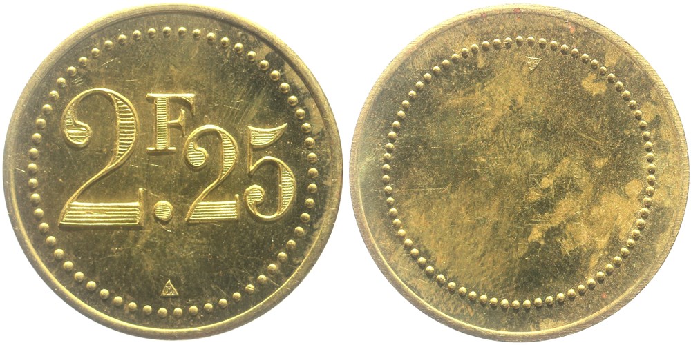 Jeton de 2,25 franc monnaies paranumismatique jetons poids jeton de 2 25 franc