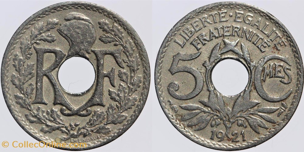 F-122 - Lindauer - 5 c. - 1921 monnaies monde france f 122 lindauer 5 c 1921