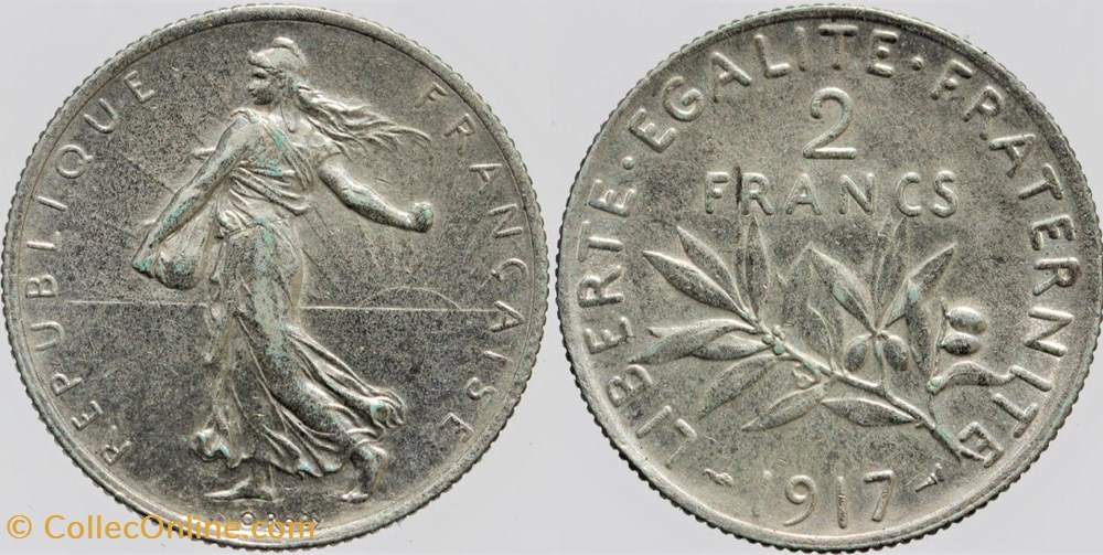 monnaies monde france f 266 roty 2 frs 1917