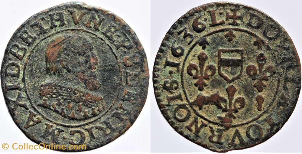 Berry - Maximilien I - Double tournois monnaies france feodales berry maximilien i double tournois