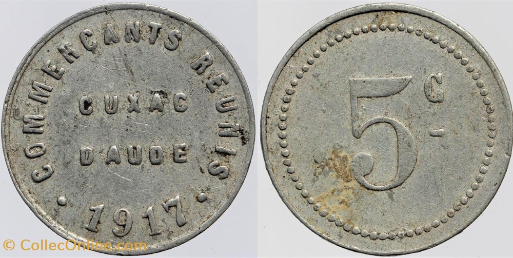 11 - Cuxac d'Aude - 5 centimes monnaies monde france 11 cuxac aude 5 centimes