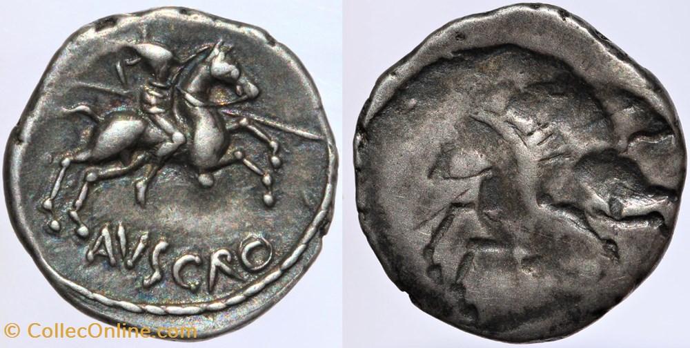 Allobroges - Denier AVSCRO monnaies antiquite jc ap celtes allobroges denier avscro